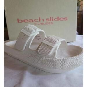 New Women's Size 9M White Beach slides by J/slides